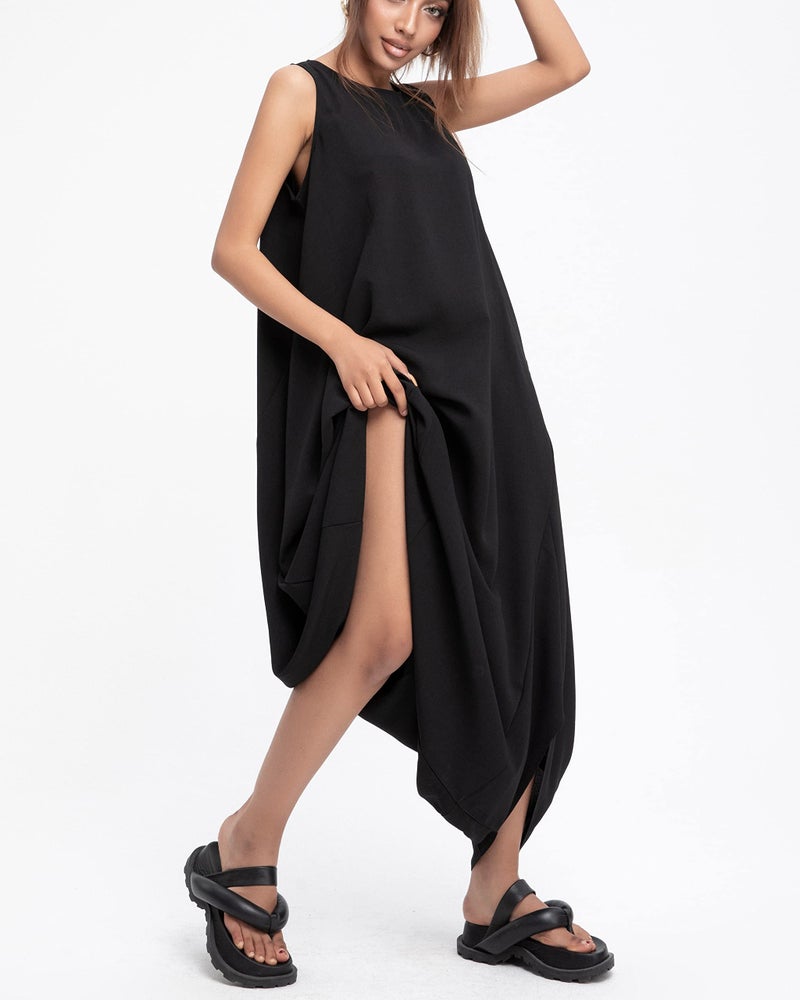 ellazhu Women's Summer Black Harem Jumpsuit Maxi Romper Playsuit GY1791 - Image 4